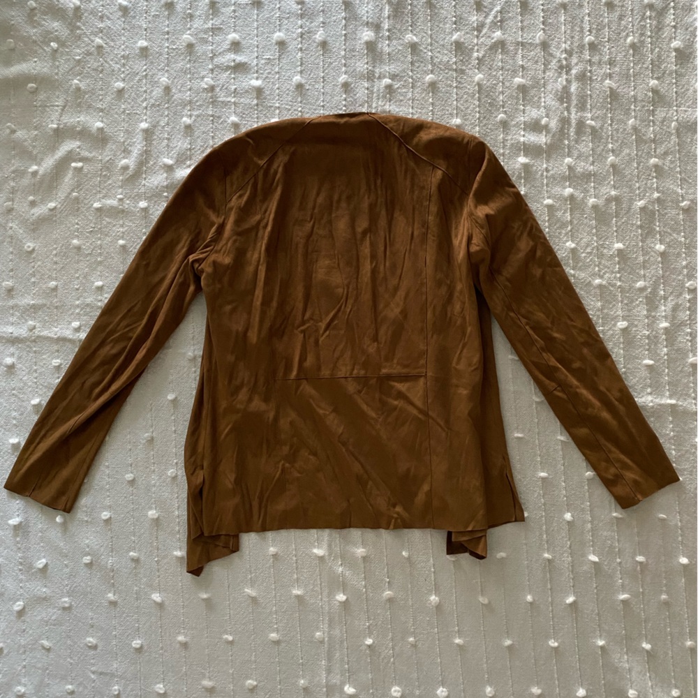 BROWN FAUX SUEDE LIGHTWEIGHT JACKET - Picture 4 of 9